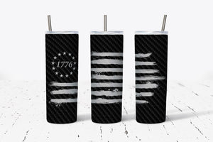 1776 Carbon Flag Grey 20oz Tumbler