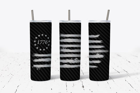 1776 Carbon Flag Grey 20oz Tumbler