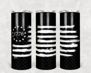 1776 Carbon Flag White 20oz Tumbler