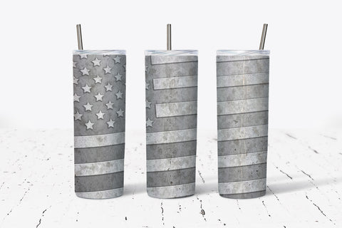 American Flag - Grey Concrete 20oz Tumbler