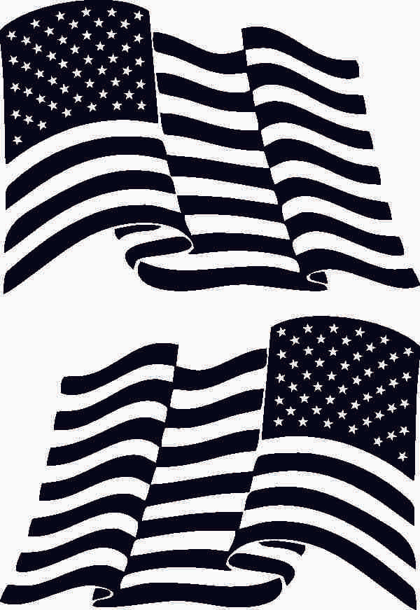American Flag Waving Set