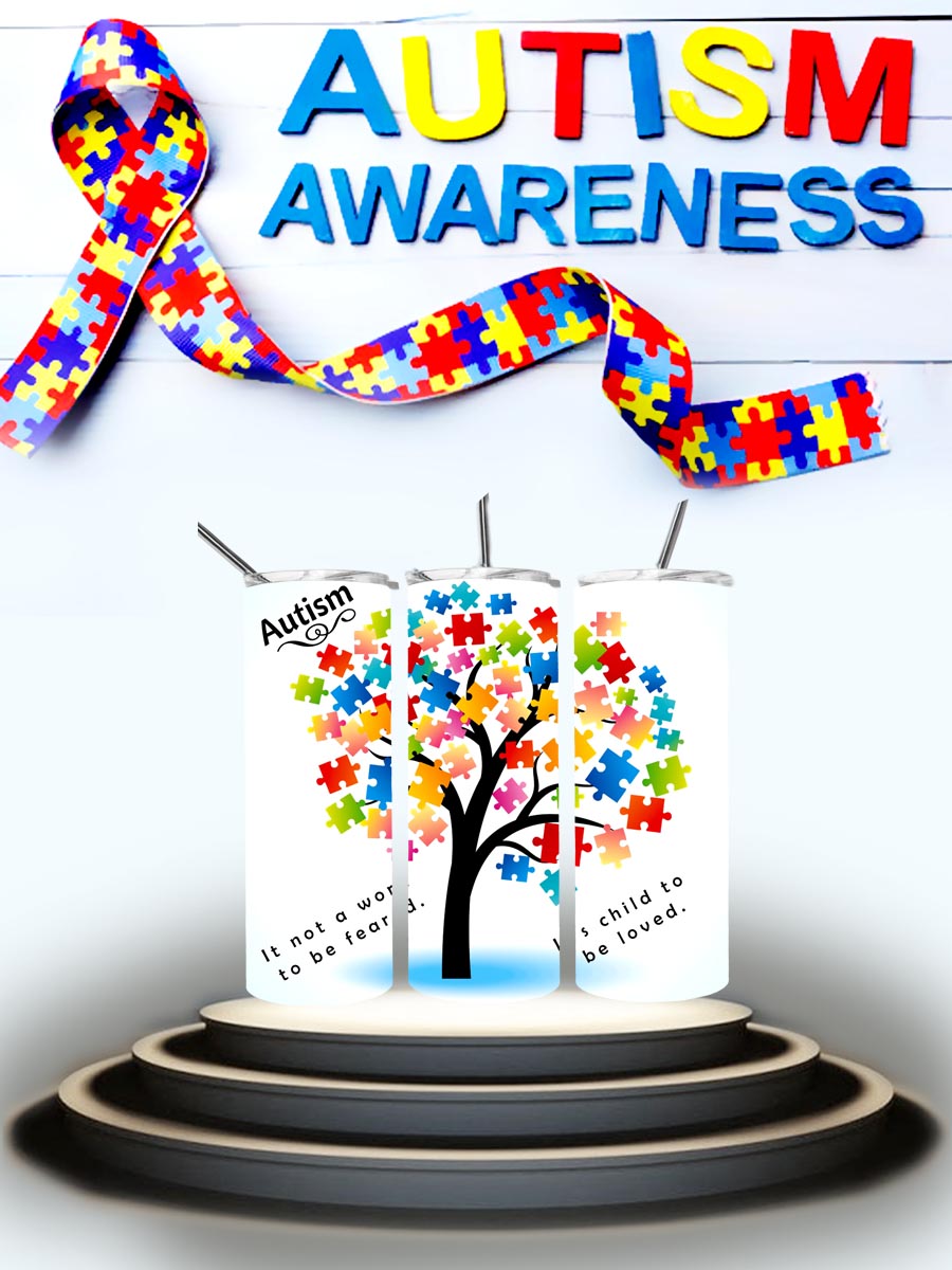 Autism Puzzle Piece Tree Tumbler