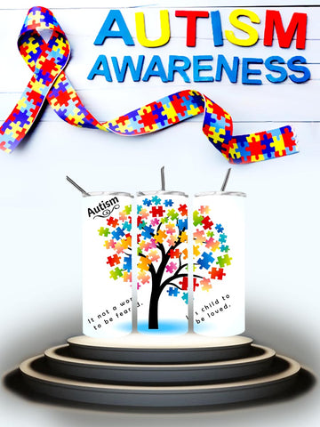 Autism Puzzle Piece Tree Tumbler