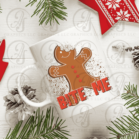 Bite Me Gingerbread Man Coffee Mug