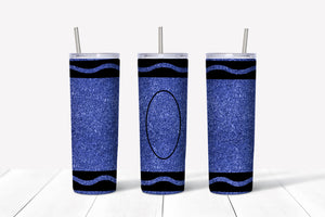 Blue Glitter Crayon 20oz Tumbler