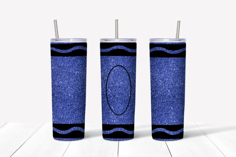 Blue Glitter Crayon 20oz Tumbler