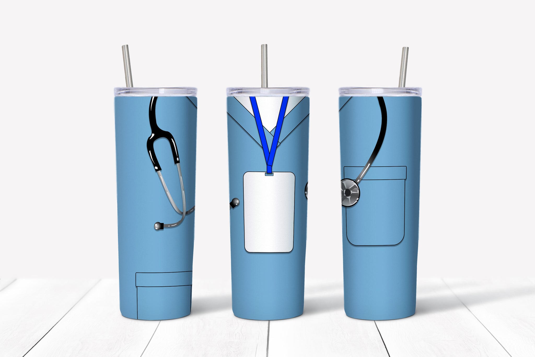 Blue Scrubs - Name Badge Tumbler