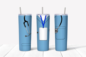 Blue Scrubs - Name Badge Tumbler