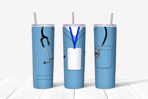 Blue Scrubs - Name Badge Tumbler