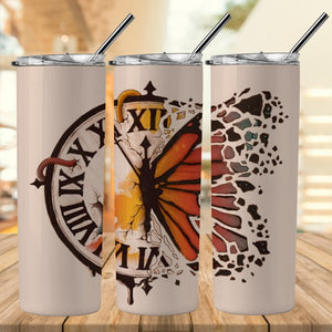 Butterfly Clock 20oz Tumbler