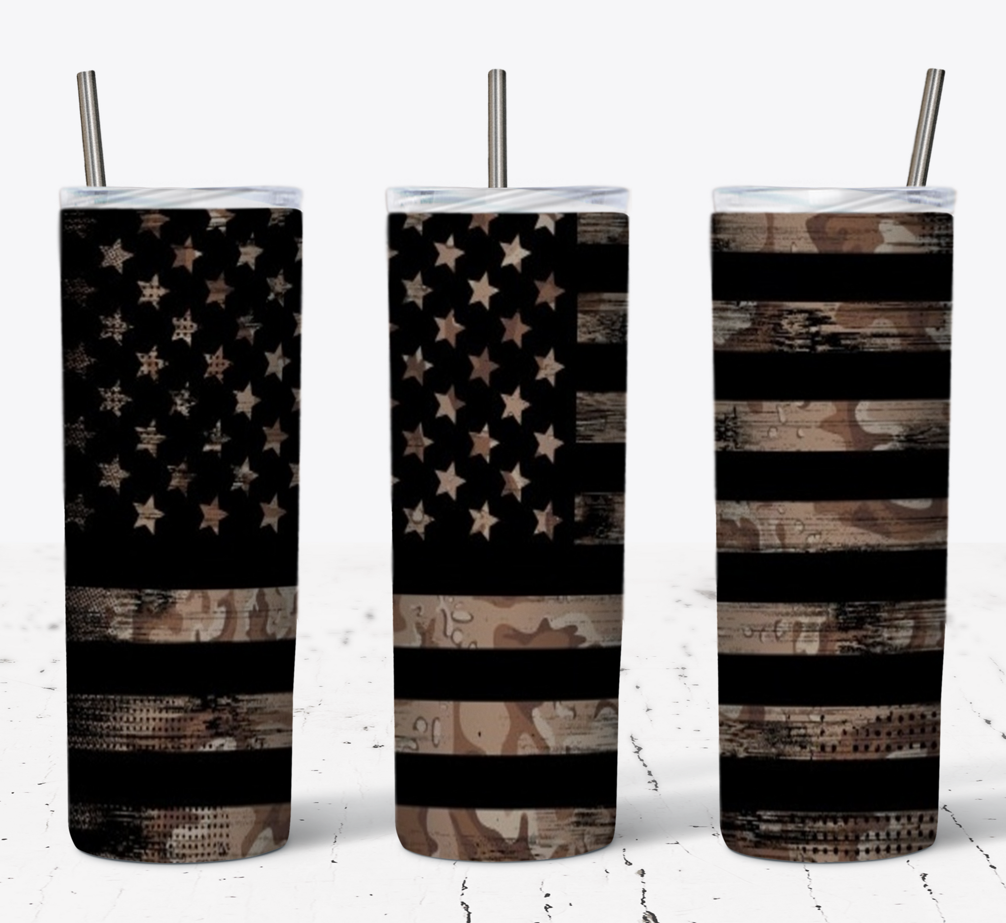 Camo American Flag 20oz Tumbler