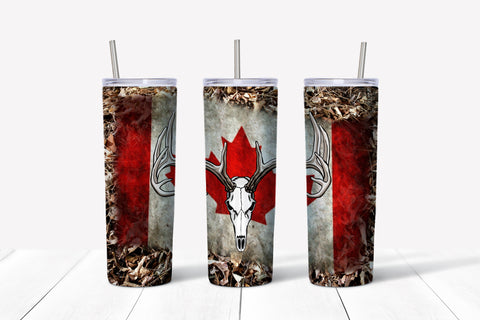 Canadian Camo Skull 20oz Tumbler