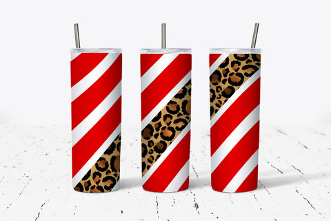 Candy Cane Leopard 20oz Tumbler