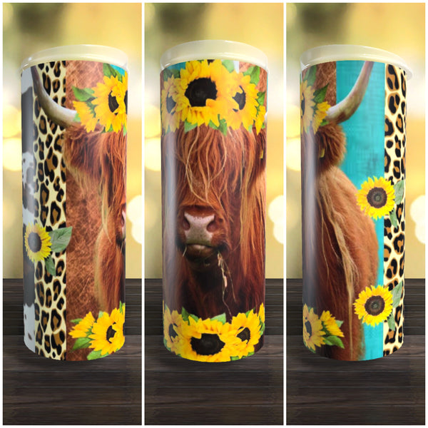 Cow Sunflowers 20oz Tumbler
