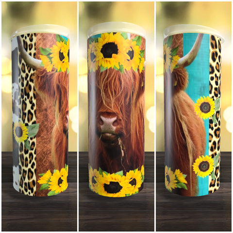 Cow Sunflowers 20oz Tumbler