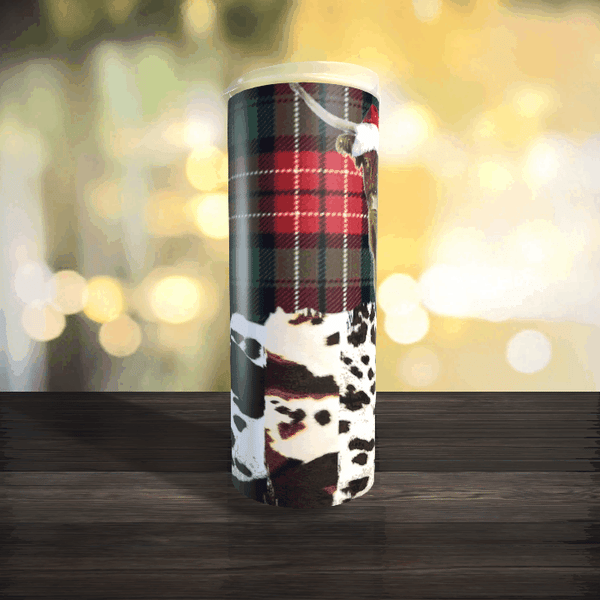 Cowhide N Plaid Cow Christmas 20oz Tumbler