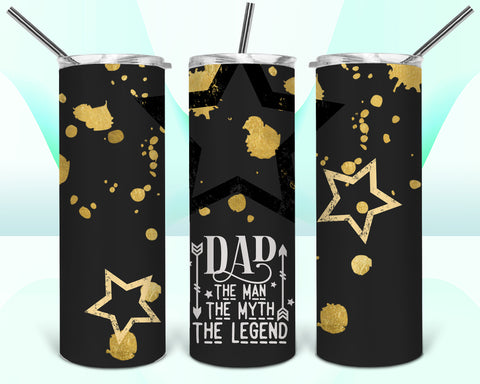 Dad The Man The Myth The Legend with Stars Tumbler