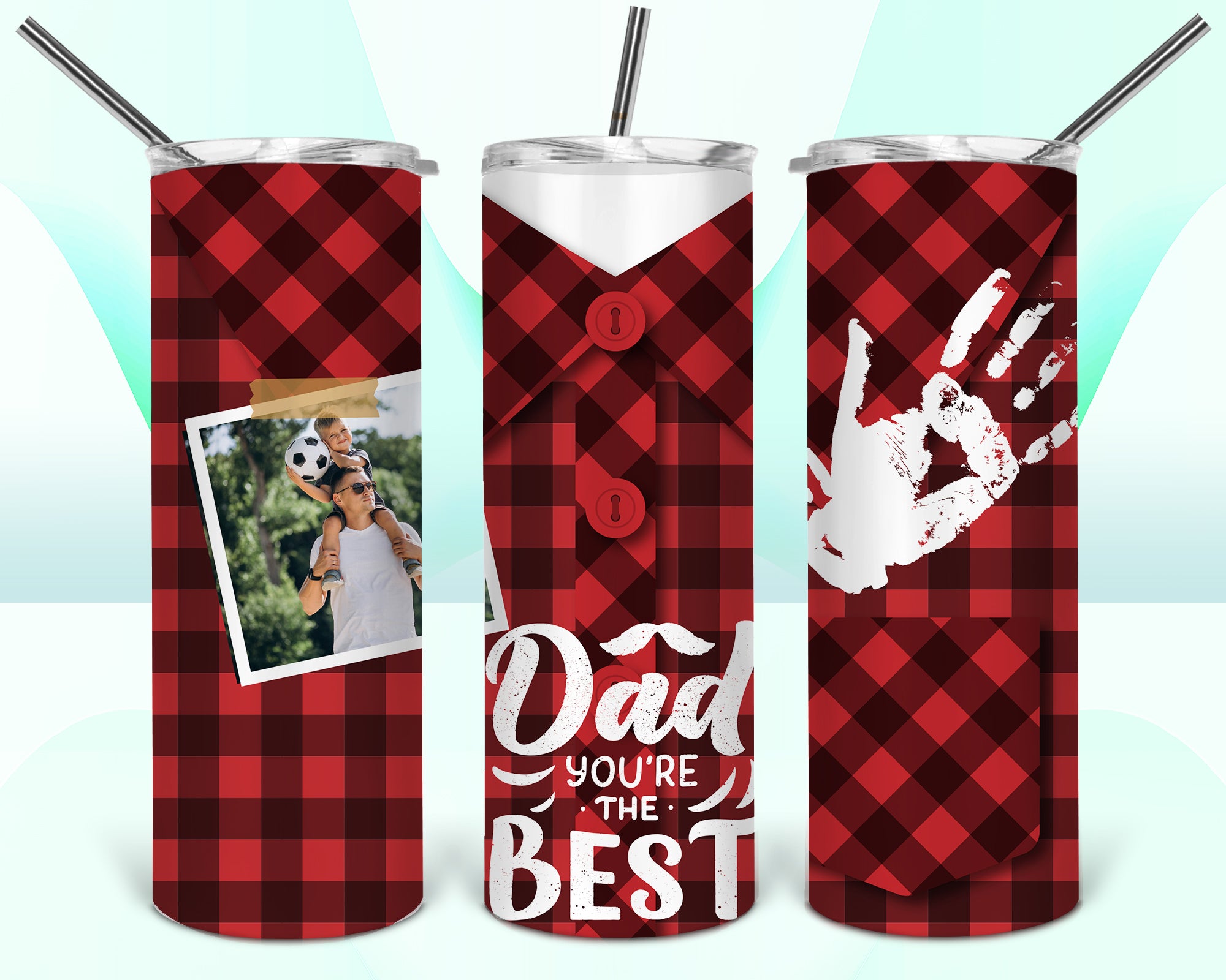 Dad Your The Best Collage Tumbler