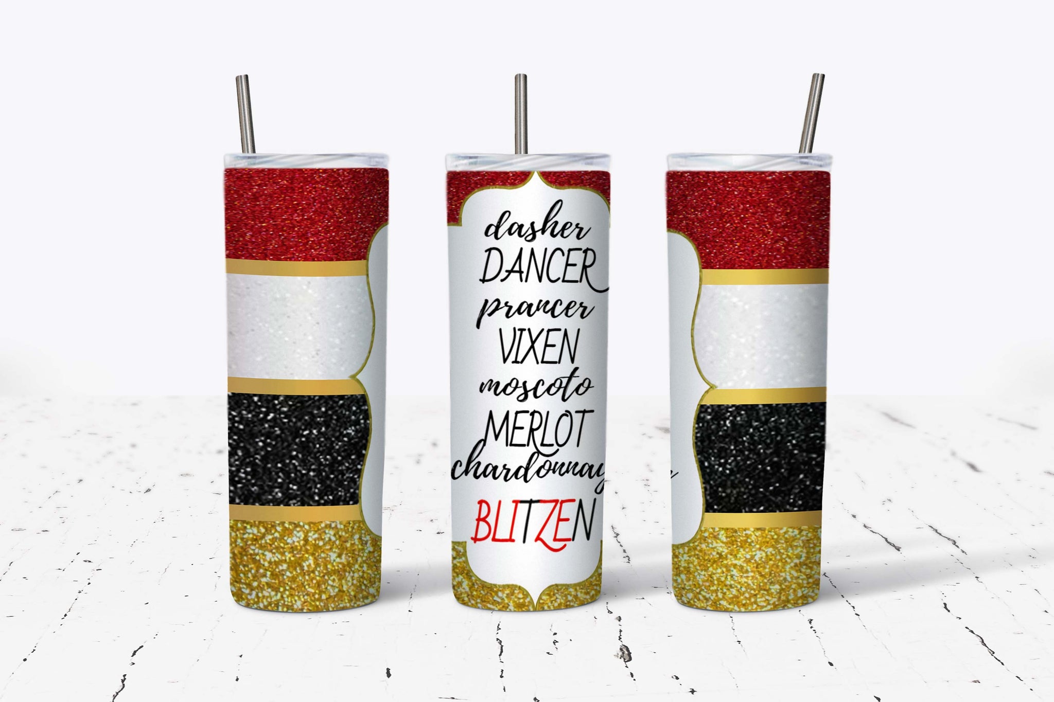 Dasher Dancer Chardonay Blitzen 20oz Tumbler
