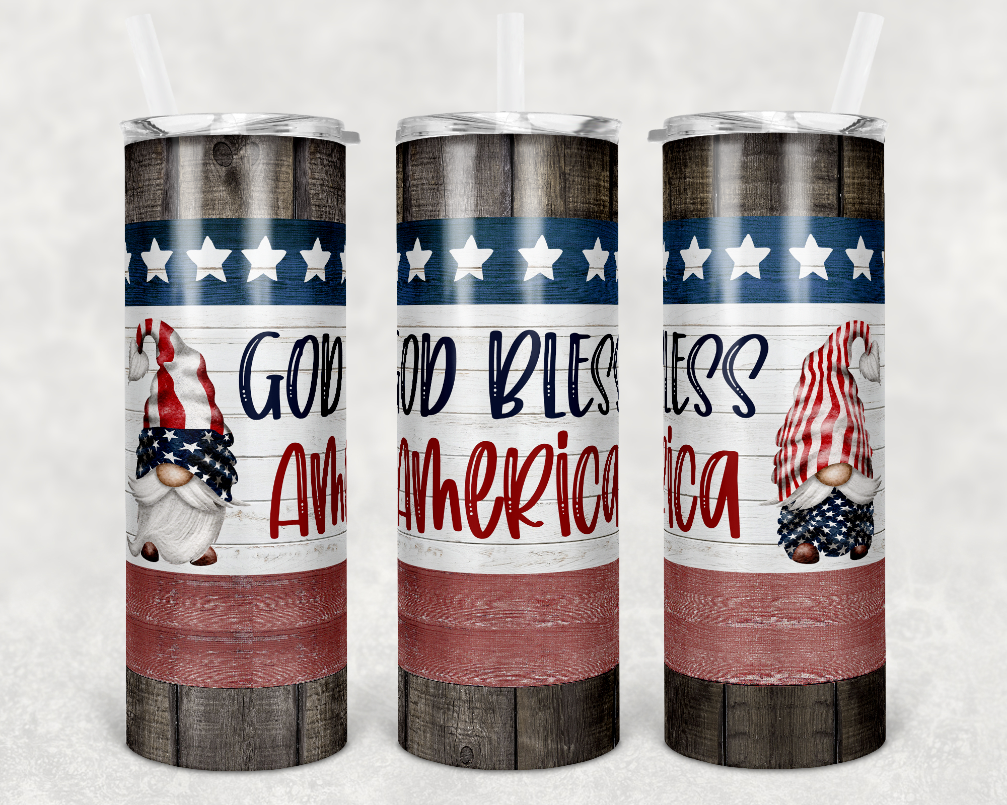 God Bless America Gnomes 20oz Tumbler