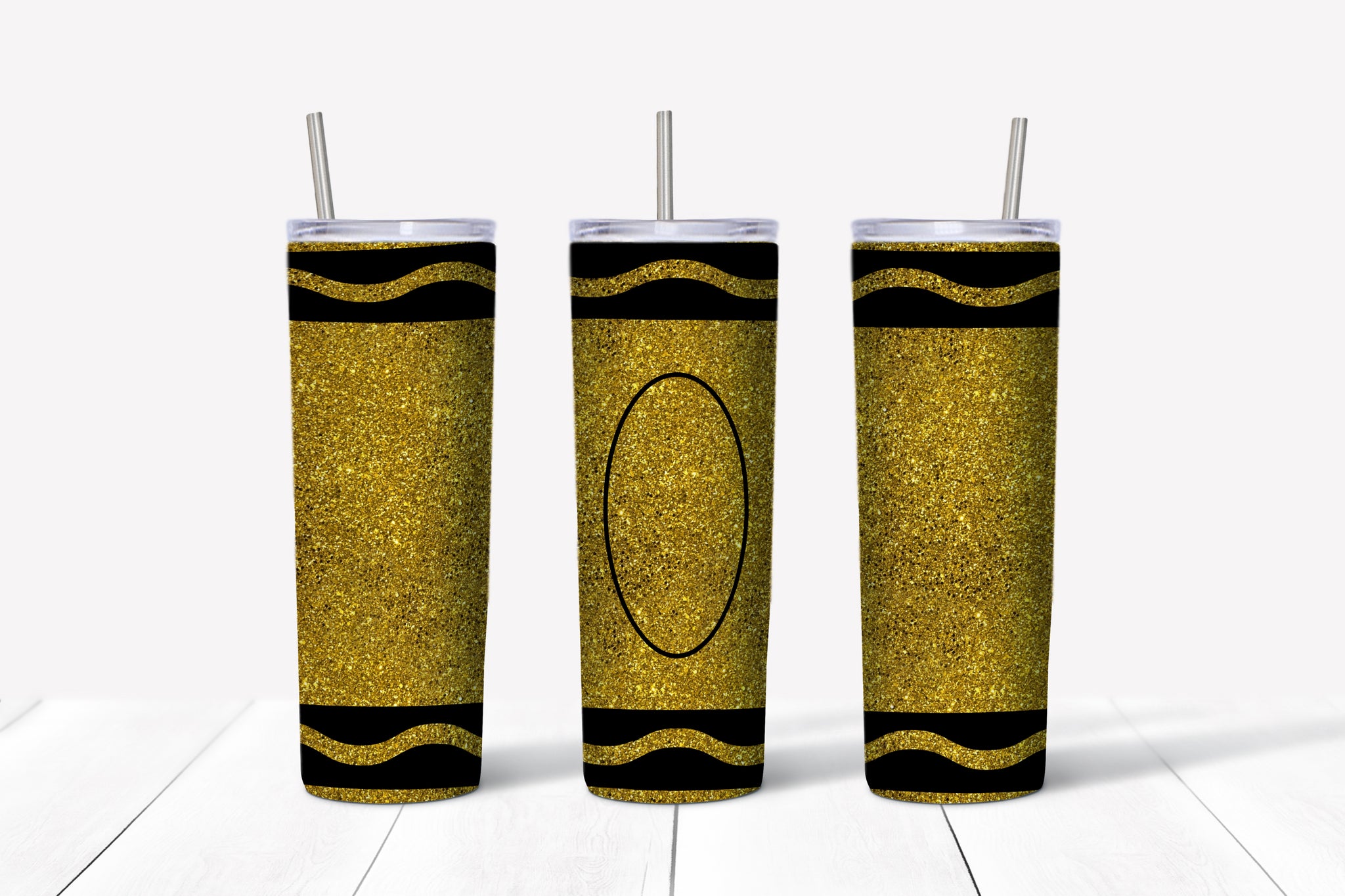 Gold Glitter Crayon 20oz Tumbler