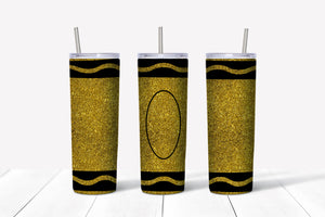 Gold Glitter Crayon 20oz Tumbler