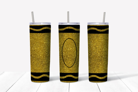 Gold Glitter Crayon 20oz Tumbler