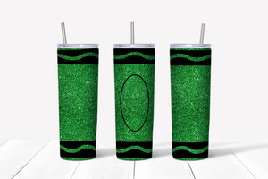 Green Glitter Crayon 20oz Tumbler