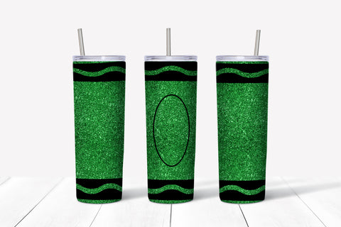 Green Glitter Crayon 20oz Tumbler