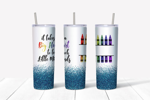 It Takes a Big Heart - Teacher Name Space 20oz Tumbler