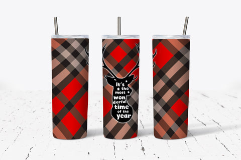It's The Most Wonderful Deer Plaid 20oz Tumbler