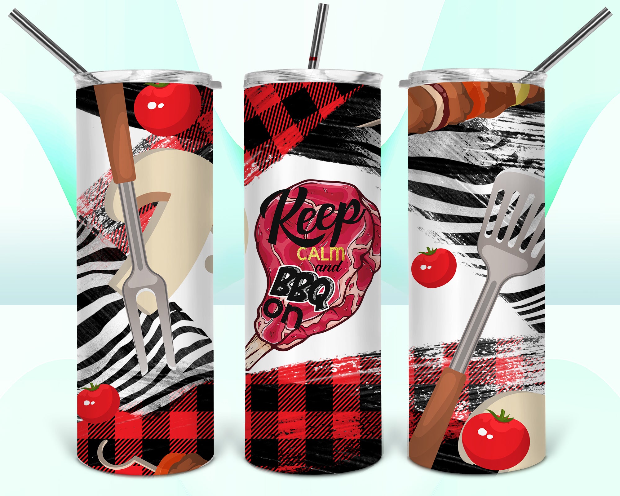 Keep Calm and BBQ On 2 20oz Tumbler