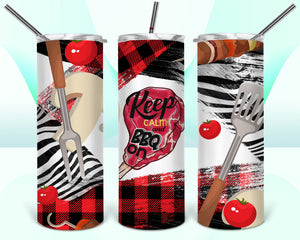 Keep Calm and BBQ On 2 20oz Tumbler