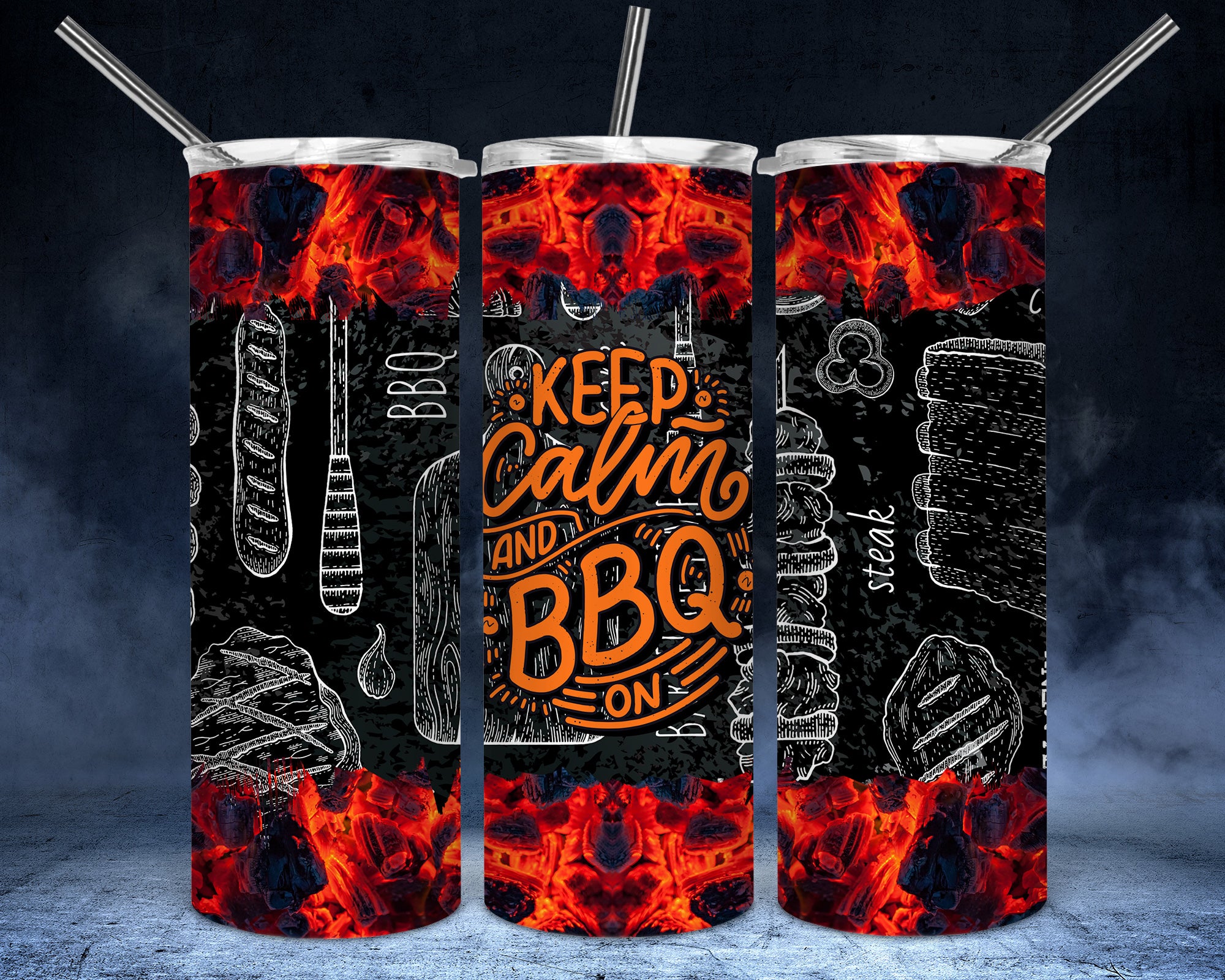 Keep Calm and BBQ On 20oz Tumbler