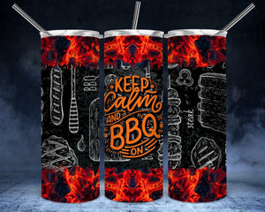 Keep Calm and BBQ On 20oz Tumbler