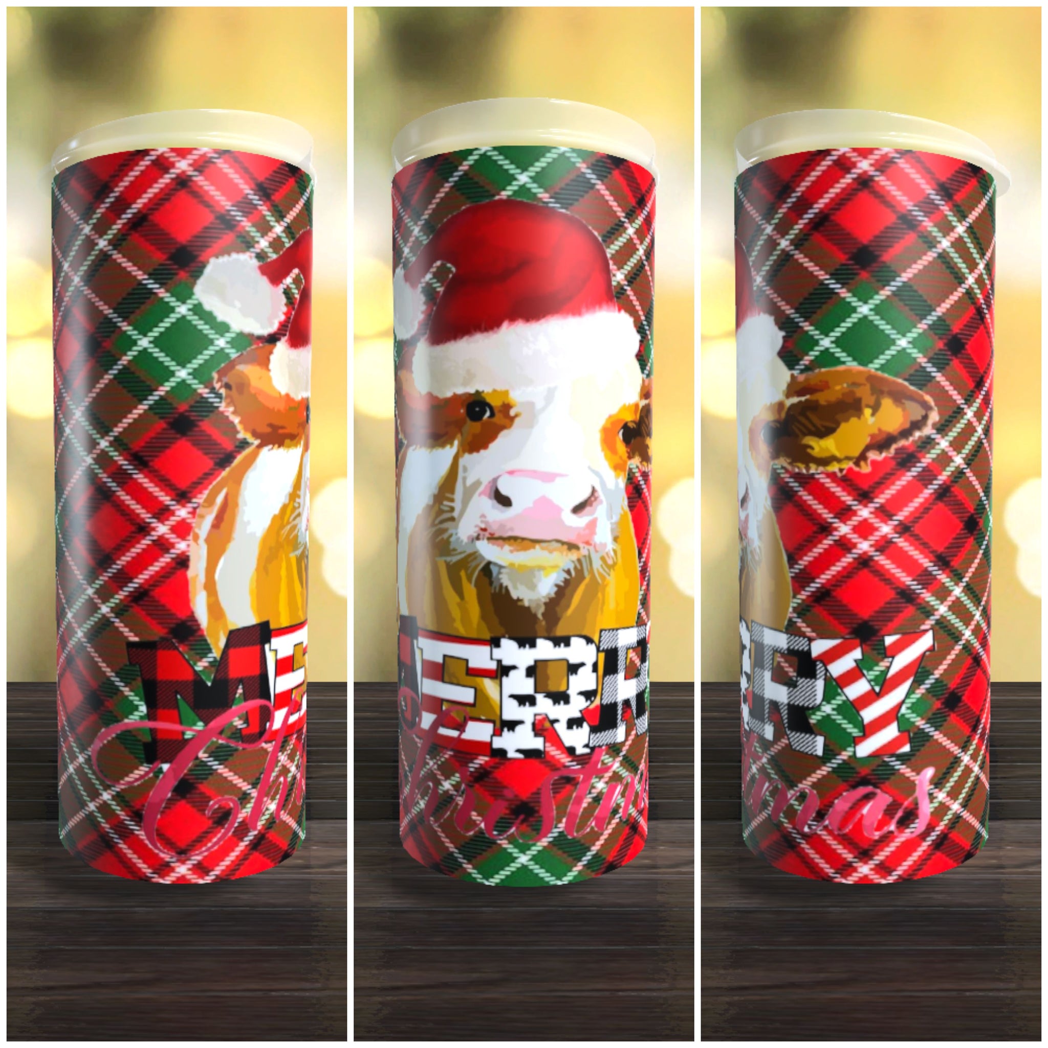 Merry Christmas Cow 2 20oz Tumbler