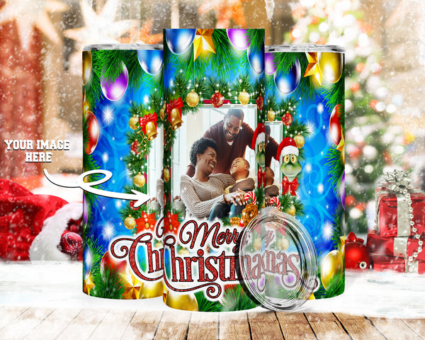 Merry Christmas Wreath Frame 20oz Tumbler