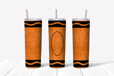 Orange Glitter Crayon 20oz Tumbler