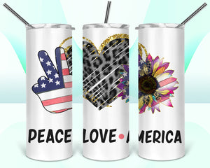 Peace Love America 20oz Tumbler