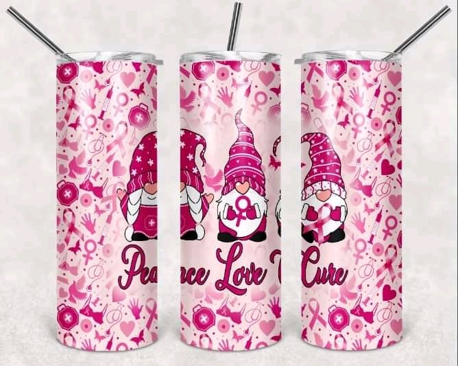Peace Love Cure Gnomes 20oz Tumbler