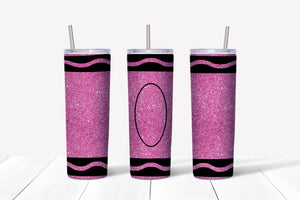 Pink Glitter Crayon 20oz Tumbler
