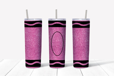 Pink Glitter Crayon 20oz Tumbler