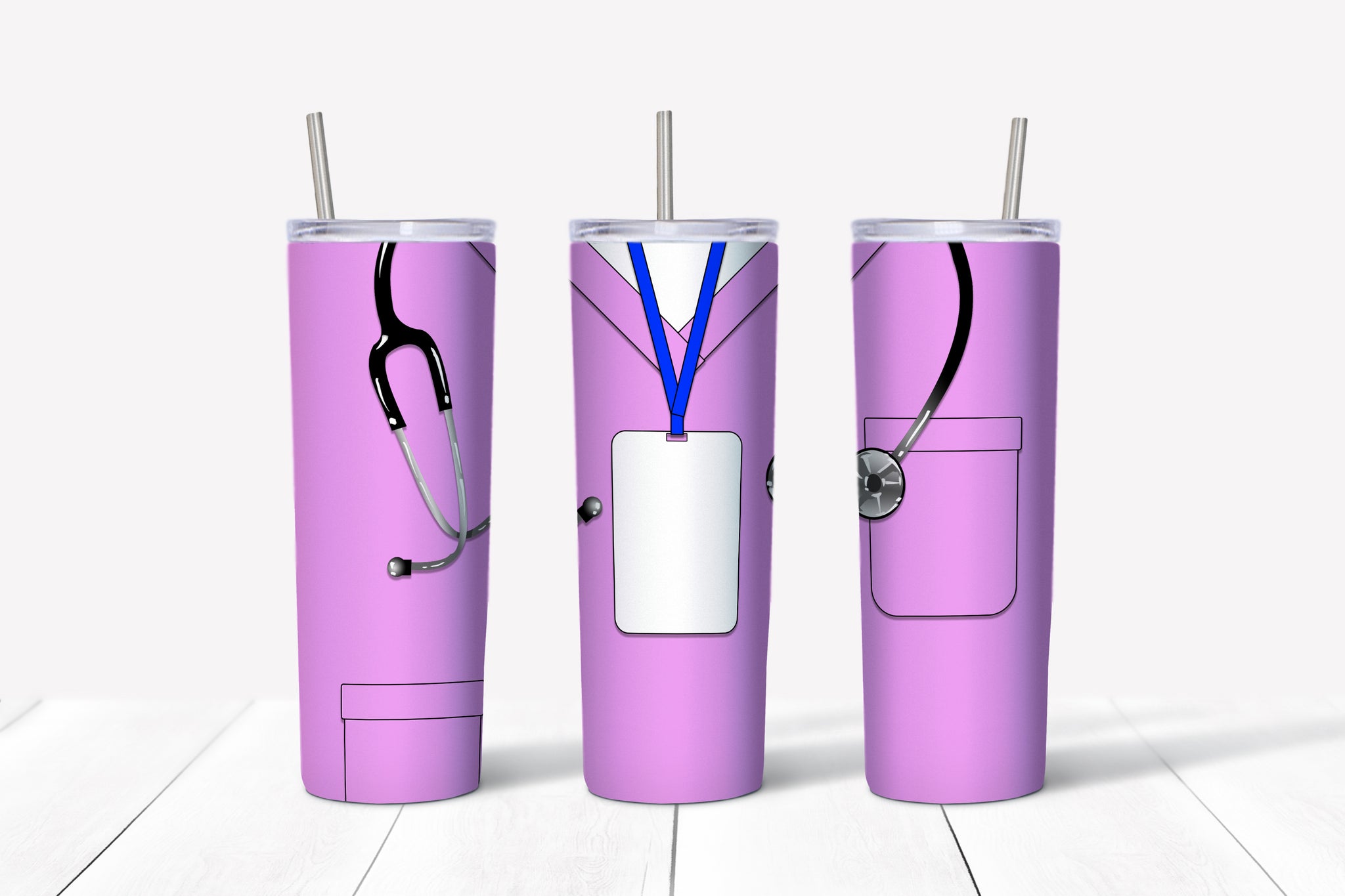 Pink Scrubs - Name Badge Tumbler