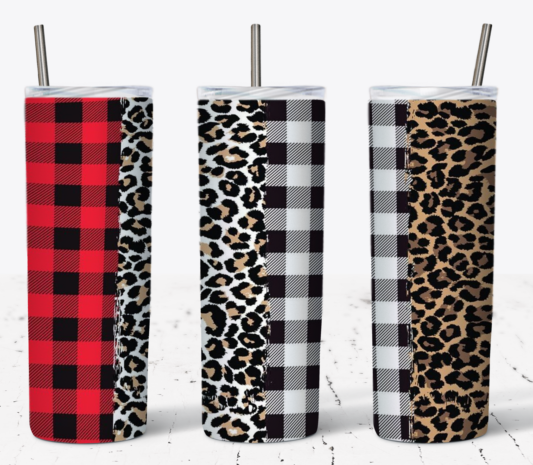 Plaid Leopard 2 20oz Tumbler