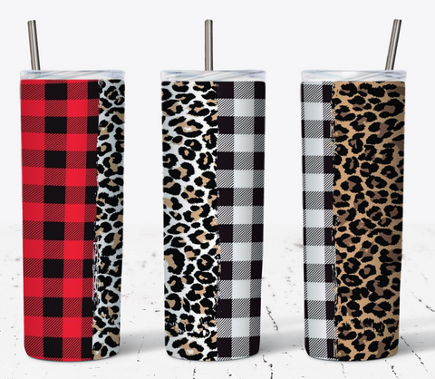 Plaid Leopard 2 20oz Tumbler