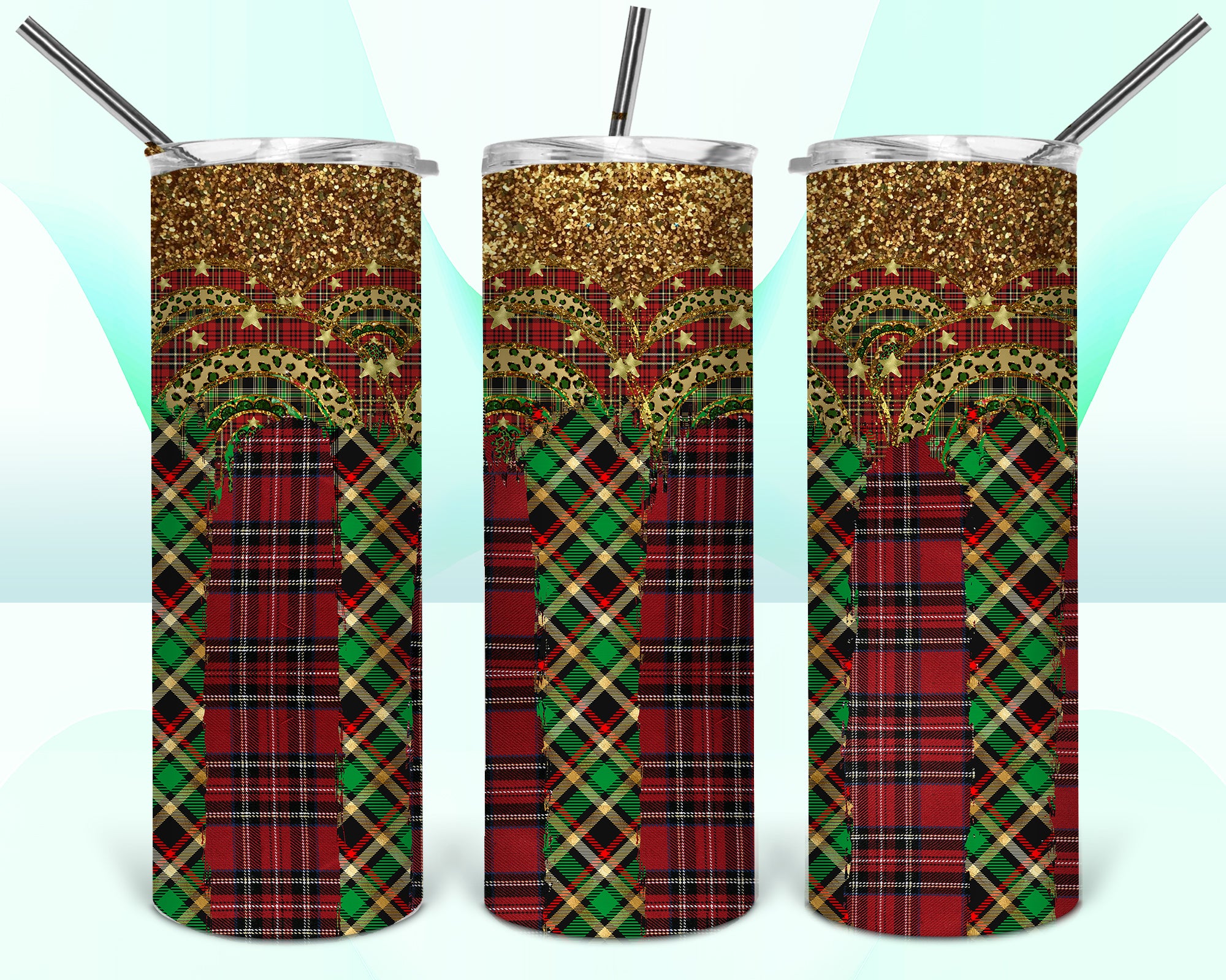 Plaids and Glitter 20oz Tumbler