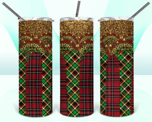 Plaids and Glitter 20oz Tumbler