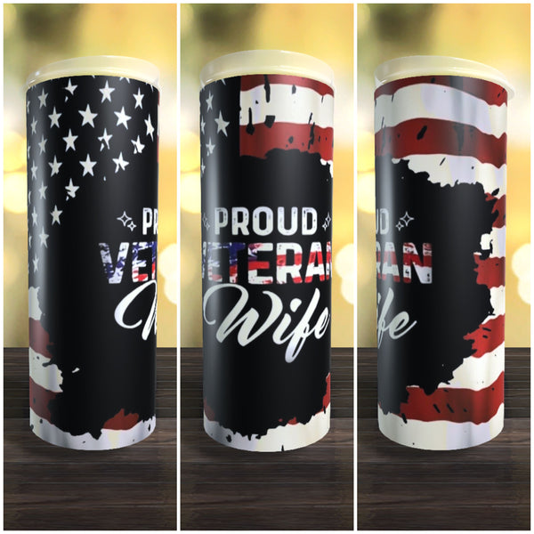 Proud Veteran Wife Tumbler