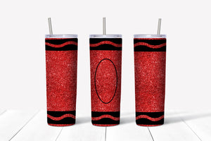 Red Glitter Crayon 20oz Tumbler