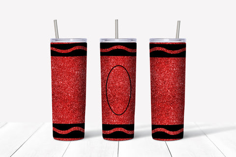 Red Glitter Crayon 20oz Tumbler